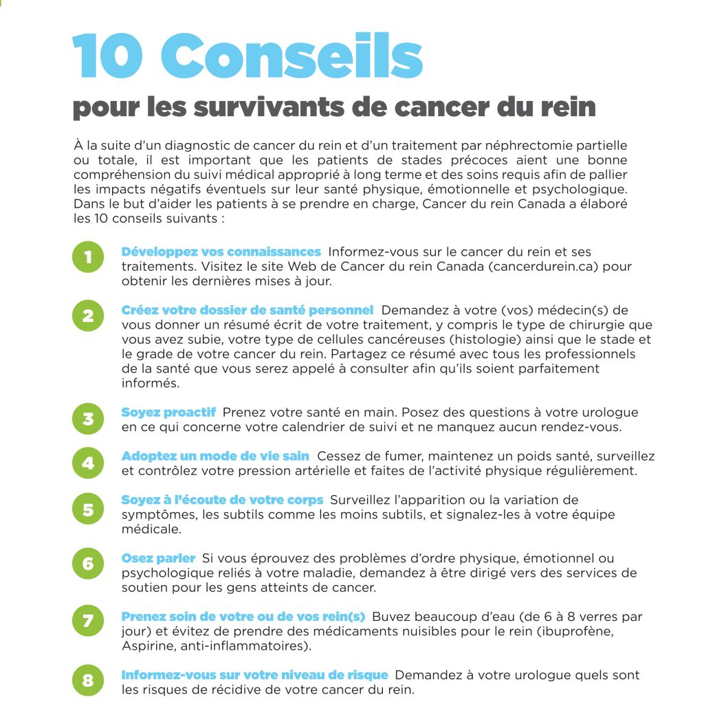 10 conseils pour les survivants de cancer du rein 10 conseils pour les survivants de cancer du rein