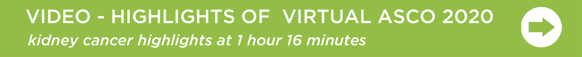 Kidney cancer highlights of virtual ASCO 2020